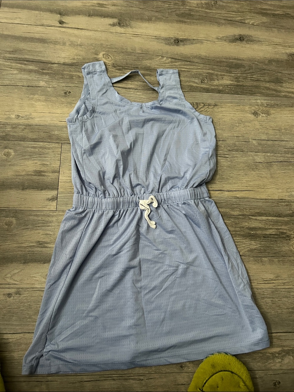 Zella Light Blue Sleeveless Drawstring Mini Dress